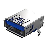 GCT (Global Connector Technology) USB1135-15-9-L-B ຕົວເຊື່ອມ USB Type A USB A 3.0 Skt RA High Life 15u" T Hole W/Shell Stake Tray