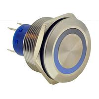 E-Switch ULV8FWGSS311 ສະຫນັບສະຫນູນຕໍ່ຕ້ານການທຳລາຍ 25mm Anti-Vandal 3A 125/250VAC 2P ON-ON ສ່ວນປະກອບເຫຼັກບໍ່ຜົນລົງ ແດງ LED ແວງສະແດງແສງ 3V ສາຍ IP67 IK08