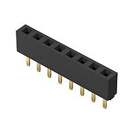 GCT (Global Connector Technology) BG095-07-A-N-D ປຸ່ມຊ່ອງ 7w, 2.54mm Pitch Socket, SIL, TH, Vert, Dual Beam, GF, Tube