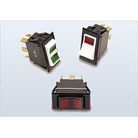 Carling Technologies LTIGM61-6S-BL-GN/AM-NBL-XLO1 ສະຫນັບສະຫນູນ Rocker LTIG-Series Tippette DP Illuminate Rocke