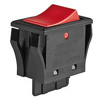 NKK Switches JWM11RCA/UCV ສະຫນັບສະຫນູນ Rocker SPST TV5 ປະເມີນຄ່າ ຝາແດງ ແລະ ຕົວເຄື່ອງສີດໍາ