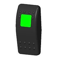 Carling Technologies VVAKB00-000 ອັກຊວເອດເຕີຣ໌ V-Series Rocker Only Black Contura II Rocker, ມີເລນສີຂຽວ