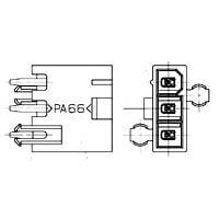 AMP Connectors - TE Connectivity 2029113-3 ຮອງສະໜອງສາຍແລະຮອງສາຍສະໜອງ 3P VRT HDR W/PGS GLOW WIRE