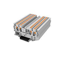 Amphenol Anytek APTS254SDGY00G ບລັອກຕິມເນີລທາມ DIN Rail APT 2.5mm2/2-2 Feed-through terminal block ຊັ້ນດຽວ, 2in-2out ສີເທົາ