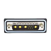 NorComp CDFV9W4113L411 Mixed Contact D-Sub Connectors 9W4 vert solder M FL 4-40 int thrd 40 Amp