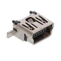 Adam Tech MUSB-B5-S-VT-TSMT-T/R ຂໍ້ມູນ Mini USB Type B Connectors MINI USB, TYPEB, VERICAL 5 POSIT