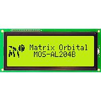 Matrix Orbital MOS-AL204B-YX3SE ໂມດູນສະແດງຕົວອັກສອນ LCD 20x4 ຂໍ້ຄວາມດຳ ເຫຼືອງ/ຂຽວ ພື້ນຫຼັງ B/G