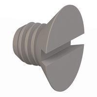 Essentra Components 50M050080H006 ສະກຣູຫຼັກມີລູກປຸ່ມຊ່ອງສະເລັດ 90 Slotted CSK Screw, M5 X .8 Thread, 6mm Lg