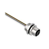 Banner Engineering BR-M12F5F9-0.5 ເສັ້ນສາຍເຊນເຊີ / ເສັ້ນສາຍອັກຕູເວີ Receptacle 5-pin Female; 5x22 PVC 0.5 m Length; Front Mount PG9 w/ Locknut