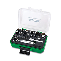 TOPTUL GABW2301 Mini Ratchet Socket &amp; Bit Set (23PCS, 1/4")