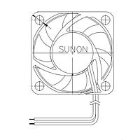 Sunon MF40101V1-1Q04A-G99 ພັງລົມ Axial Axial, 40x40x10mm, 12VDC, Vapo, 3x Wire, Auto Restart, Tach, Infotainment