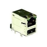 Amphenol Commercial Products RJMG233022610ER ຈັກແມ່ຫຼັກ R/A, ປະເພດຈົດຈົບ, USB 2.0 RJ45+OverSingle