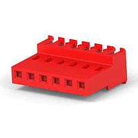 AMP Connectors - TE Connectivity 3-640606-6 ການປະກອບ Receptacle FEED THRU ບໍ່ມີ TAB 6P ແດງ 22 AWG