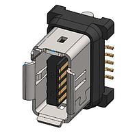 Amphenol Commercial Products ND9BS3200 ຕົວເຊື່ອມ ix Industrial IP20 Rct, ປະເພດ B RA SMT