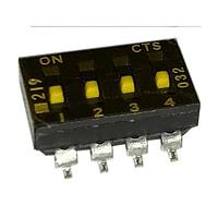 CTS Electronic Components 219-4MSTJRF ສະຫນັບ DIP 4 ຕໍ່. ຄວາມສູງກາງ ການປິດທ້າຍດ້ານລຸ່ມ ເທັບ J Ben