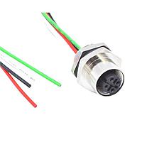 NorComp FPM12A04I12CF02 ເສັ້ນສາຍອ່ານສະເຫຼີມ / ເສັ້ນສາຍກະທົບ M12 4P FML BRSS/NKL FRNT M16 12 PIGTAIL