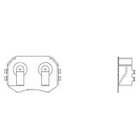 Eagle Plastic Devices 12BH004-GR ຕົວເຊື່ອມແບດເຕີຣີ CR2032 ຄລິບແບດເຕີຣີ