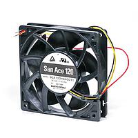 Sanyo Denki 9GA1224G40011 ພັງລົມ Axial Axial, 120x120x25mm, 24VDC, 134CFM, 11.28W, 57dBA, ພະລັງງານຕ່ຳ, ບໍ່ມີຂອງຍືດ, Tach