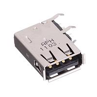 Amphenol Commercial Products GSB19111KEU ຕົວເຊື່ອມ USB Type A USB 2.0 STANDARD A, UPRIGHT DIP, KINK