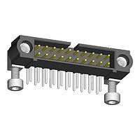 Harwin M80-5L11005M7 ພາວເລີ້ມໄປບອດ Datamate J-Tek DIL Male Horizontal 3mm Throughboard Connector, ທອງ, ມີ jackscrews + 5mm Hex socket board mount bolts, 5+5 contacts