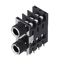 Amphenol Audio ACJS-MHDE ປະຕູໂທລະສັບ 1/4 ນິ້ວ ປະຕູໂທລະສັບຄູ່ ເສັ້ນສຽງສະເຕຣີໂອ ທອງແຫຼ່ງແມດເຕວ