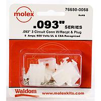 Molex 76650-0058 ຊຸດຕິດຕໍ່ .093 ຊຸດຕິດຕໍ່ Pnl Mnt Plug Rec 3P