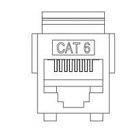Kycon KLAPX-CPLR-N-88-50 ຕໍ່ເຊື່ອມ RJ45 ແບບມົດູເລີ Modular COUPLER NonShld ມີແຜ່ນ Tabs 50u