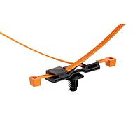 HellermannTyton 156-04065 ສາຍຜັນສອງຊຸດ Cable Ties 2-Piece Cable Tie with Fir Tree Mount, 8.0"L, 6.1 - 7.0 mm Mounting Hole, PA66HIRHS/UV, BK/OG, 500/ctn