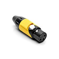 Amphenol Audio AX3FB4M ຕົວເຊື່ອມຕໍ່ 3P SOCKET F PLUG BLK W YLW MRK SLEEVE