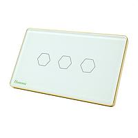 HUNONIC HN03SCT WiFi Touch Switch 3 ປຸ່ມສີ່ຫລ່ຽມ (White)