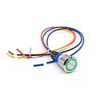 E-Switch ULV4FW3SS304 ຕ້ານການທຳລາຍ Anti-vandal, SPDT, On-On, ຕິດຕູ້, ດ້ານໜ້າ, ເງິນ, LED, ຂາວ, IP67