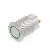 Alcoswitch - TE Connectivity 1-2488219-2 Anti-Vandal Stainless, Flush Button, Red+Green LED ring, Solder terminal, LED 24VDC
