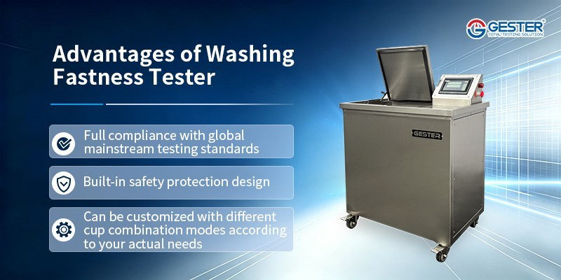 Washing fastness tester features for laboratory testing