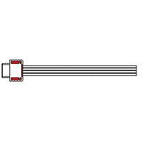 ERNI - TE Connectivity ECR19L003 ການປະກອບສາຍສະເພາະຮູບສັ້ນ 4Pos. SPXRed Housing 26AWG Cable Assembl