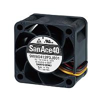 Sanyo Denki 9HVA0412P3J001 ພັນລະຫັດ Axial Axial Fan, 40x40x28mm, 12VDC, 37.1CFM, ຄວາມດັນສະຖາຕິສູງ, Tach/PWM