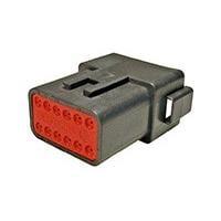 DEUTSCH - TE Connectivity DT04-12PA-CE02 12-ທາງ 12P DT RECP ASM, ປຸ່ມ A, E SEAL, ສີດຳ