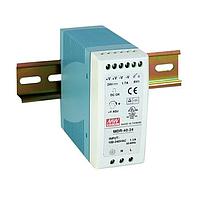 Advantech BB-MDR-40-24 ແຫຼ່ງຈົດສະຫຼຸບການສະຫຼຸບ 40.8W, 24VDC, 1.7A, AC-DC Single Output DIN Power Supply, Slim Plastic Case