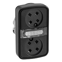 SCHNEIDER ZB4BW7A97 ສະວິດຊ໌ອັກຕູເວະ BLK BEZEL ILLUM FLSH 2 BTTN PILOT W/O CAP