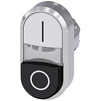 SIEMENS 3SU10503BB610AK0 ປຸ່ມລົງ/ປຸ່ມຍູ້ TWIN BUTTON, MOM, WHITE/BLACK
