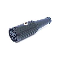 Deltron 601-0500 ປຸ່ມຕໍ່ສວນ DIN ມີການກວດສອບ JACK 5 PIN ສີດຳ