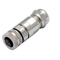 Amphenol Industrial HDM12PF04DSTMC Straight MaxM12, ປລັກສະຕຣີທຜູ້ຍິງ, 4 ຕຳແໜ່ງຕິດຕໍ່ປລັກຜູ້ຍິງ, ລະຫັດ D, ຕຳແໜ່ງການຄຣິມ, ບໍ່ມີຝາປອງຝຸ່ນ, ສອດຄອງ RoHS