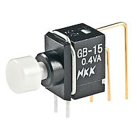 NKK Switches GB15AV-XB ປຸ່ມກົດສະຫນອງ ON-(ON) .157 ກົມ CAP ຕັ້ງຕົວ PC .4VA