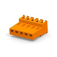 AMP Connectors - TE Connectivity 3-640604-5 ຮູງຮັບ Receptacle FEED THRU ບໍ່ມີແທບ 5P ສີສົ້ມ 18 AWG