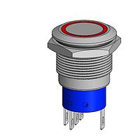 Dailywell MPB19-A0F10R-324-JQ ປຸ່ມກົດສະຫນອງ SPDT OFF-(ON) ແສງ LED ແດງ