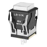 NKK Switches LB01KW01-5C12-JB ຕົວບອກຕຳແໜ່ງຕູ້ຄວບຄຸມ / ຕົວບອກສະຫນັບສະຫນູນສະແກວເຣັດ ຮູບສີ່ແກ້ວ ຮູບຮ່າງສີດຳ 12V ແດງ LED ຝາສີຂາວ/ແດງ