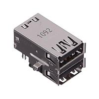 Amphenol Commercial Products GSB3115381RF6HR ຂໍ້ມູນ Micro USB ປະເພດ AB Connectors USB3.0, A, RECEPTACLE, ມຸມຂວາ STACK SINK DIP.