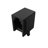 GCT (Global Connector Technology) MJ3250-44-0 ຂໍ້ຕໍ່ 4P4C Mod jack ສີດຳ R/A TH ບົດບັນທຶກດ້ານເທິງ ຖານວາງ