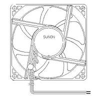 Sunon EF80252S2-1000U-A99 ພັງລົມ Axial DC Axial, 80x80x25mm, 24VDC, Sleeve, Lead Wires, Auto Restart, MagLev Motor