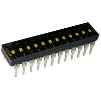 CTS Electronic Components 210-12LPSTFD DIP Switches THROUGH HOLE, GOLD FLASH DIP SWITCH, 12-POLE, LOW PROFILE ACTUATOR, BOTTOM SEAL, TAPE SEAL, OFF, STRAIGHT TERMINAL FORM, TUBE PACK