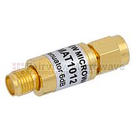 Fairview FMAT1012 6 dB Fixed Attenuator SMA Male To SMA Female From 0.009 MHz To 6 GHz Rated To 2 Watts With Copper Body
